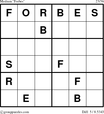 The grouppuzzles.com Medium Forbes puzzle for 