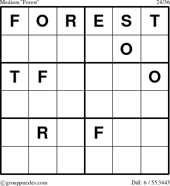 The grouppuzzles.com Medium Forest puzzle for 