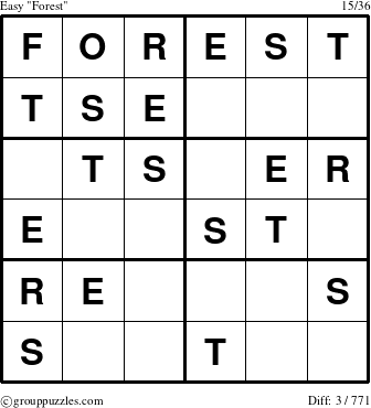 The grouppuzzles.com Easy Forest puzzle for 