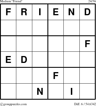 The grouppuzzles.com Medium Friend puzzle for 