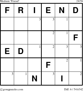 The grouppuzzles.com Medium Friend puzzle for  with the first 3 steps marked