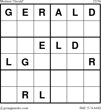 The grouppuzzles.com Medium Gerald puzzle for 