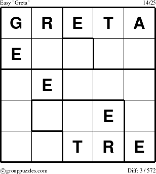 The grouppuzzles.com Easy Greta puzzle for 