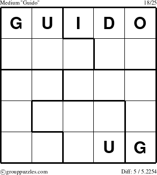 The grouppuzzles.com Medium Guido puzzle for 