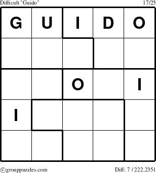 The grouppuzzles.com Difficult Guido puzzle for 
