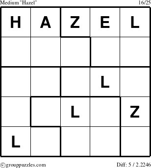 The grouppuzzles.com Medium Hazel puzzle for 