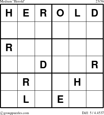 The grouppuzzles.com Medium Herold puzzle for 