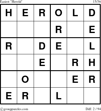 The grouppuzzles.com Easiest Herold puzzle for 