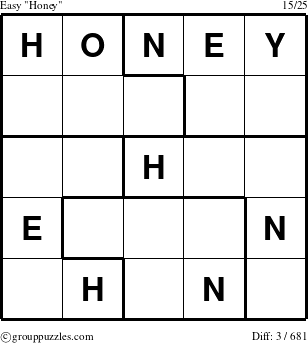 The grouppuzzles.com Easy Honey puzzle for 