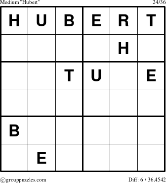 The grouppuzzles.com Medium Hubert puzzle for 