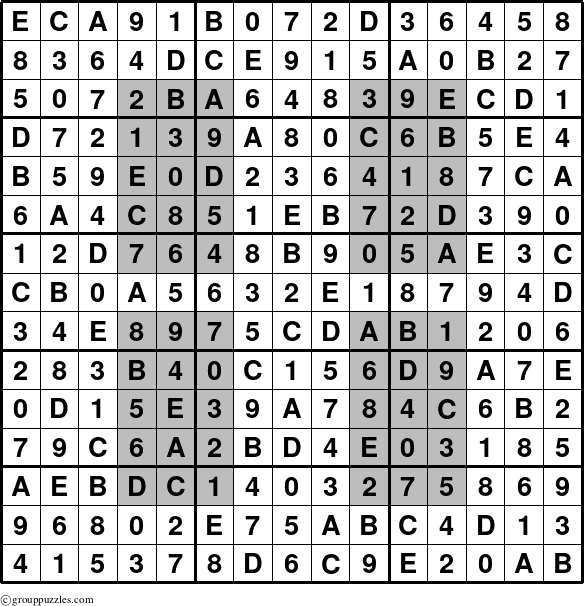 The grouppuzzles.com Answer grid for the HyperSudoku-15 puzzle for 