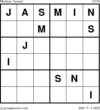 The grouppuzzles.com Medium Jasmin puzzle for 