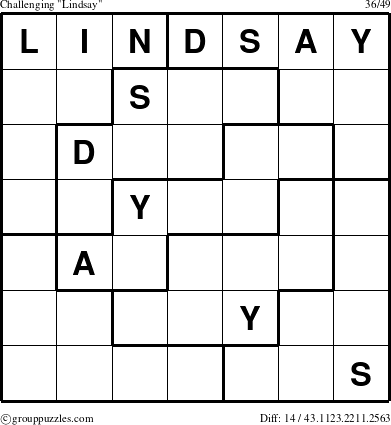 The grouppuzzles.com Challenging Lindsay puzzle for 