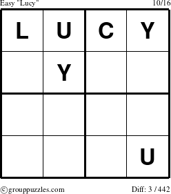The grouppuzzles.com Easy Lucy puzzle for 