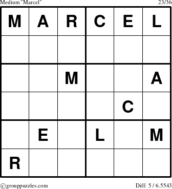The grouppuzzles.com Medium Marcel puzzle for 