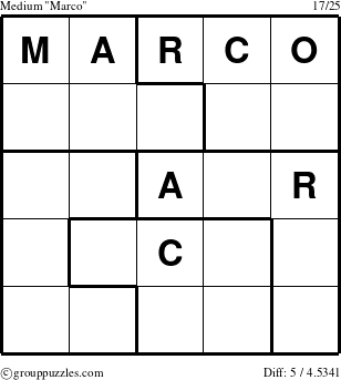 The grouppuzzles.com Medium Marco puzzle for 