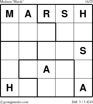 The grouppuzzles.com Medium Marsh puzzle for 