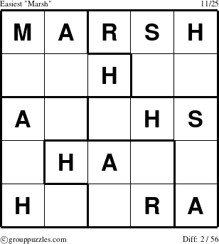 The grouppuzzles.com Easiest Marsh puzzle for 