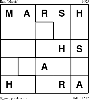 The grouppuzzles.com Easy Marsh puzzle for 