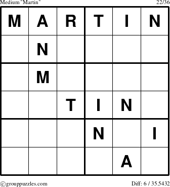 The grouppuzzles.com Medium Martin puzzle for 