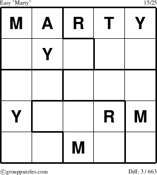 The grouppuzzles.com Easy Marty puzzle for 