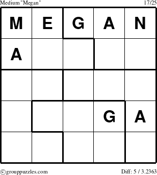 The grouppuzzles.com Medium Megan puzzle for 
