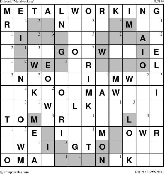 The grouppuzzles.com Difficult Metalworking puzzle for  with the first 3 steps marked