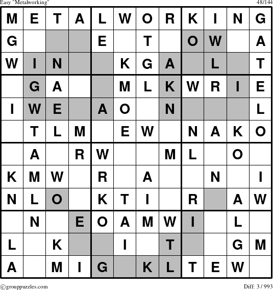 The grouppuzzles.com Easy Metalworking puzzle for 