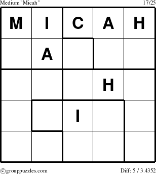 The grouppuzzles.com Medium Micah puzzle for 
