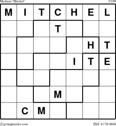 The grouppuzzles.com Medium Mitchel puzzle for 