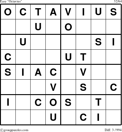 The grouppuzzles.com Easy Octavius puzzle for 