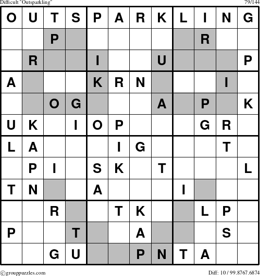 The grouppuzzles.com Difficult Outsparkling puzzle for 