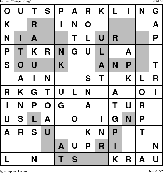 The grouppuzzles.com Easiest Outsparkling puzzle for 