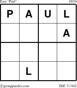 The grouppuzzles.com Easy Paul puzzle for 