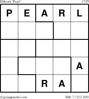 The grouppuzzles.com Difficult Pearl puzzle for 