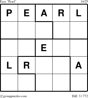 The grouppuzzles.com Easy Pearl puzzle for 