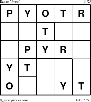 The grouppuzzles.com Easiest Pyotr puzzle for 