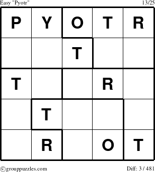The grouppuzzles.com Easy Pyotr puzzle for 