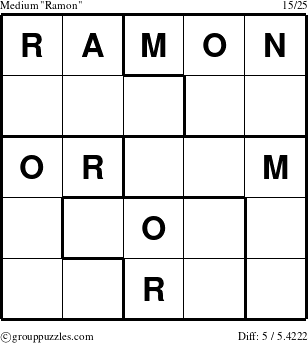 The grouppuzzles.com Medium Ramon puzzle for 