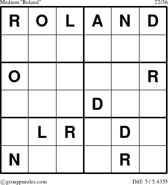 The grouppuzzles.com Medium Roland puzzle for 