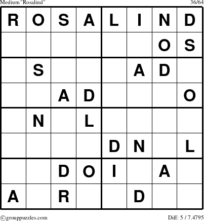 The grouppuzzles.com Medium Rosalind puzzle for 