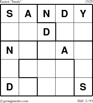 The grouppuzzles.com Easiest Sandy puzzle for 