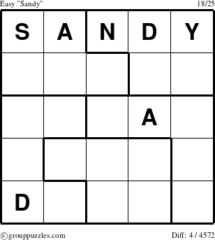 The grouppuzzles.com Easy Sandy puzzle for 
