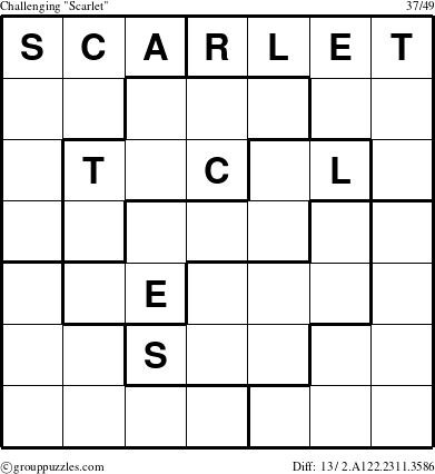 The grouppuzzles.com Challenging Scarlet puzzle for 