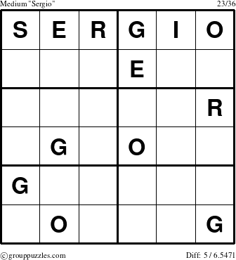 The grouppuzzles.com Medium Sergio puzzle for 