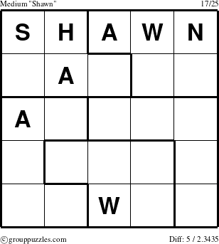 The grouppuzzles.com Medium Shawn puzzle for 