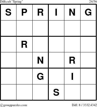 The grouppuzzles.com Difficult Spring puzzle for 