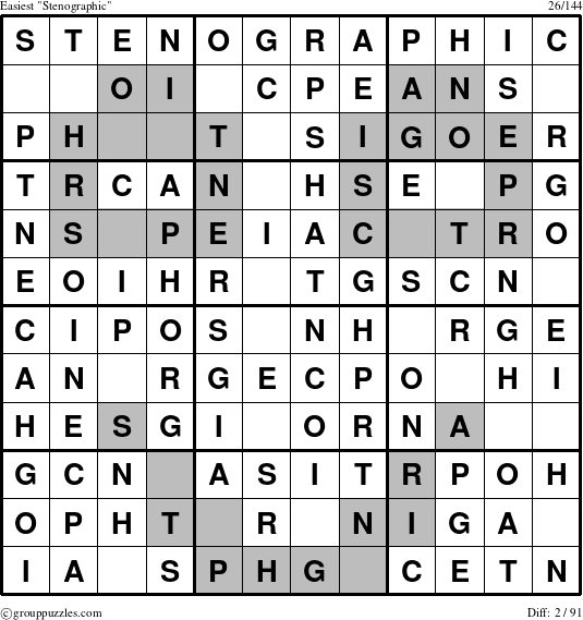 The grouppuzzles.com Easiest Stenographic puzzle for 