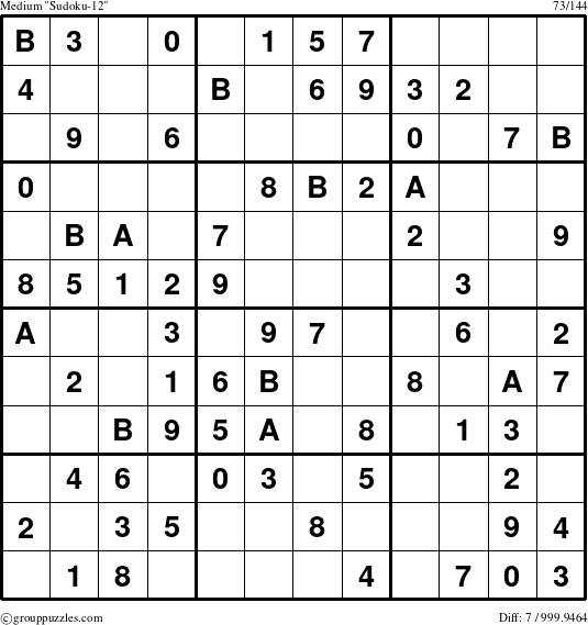 The grouppuzzles.com Medium Sudoku-12 puzzle for 