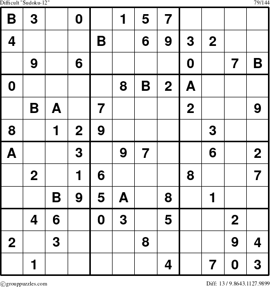 The grouppuzzles.com Difficult Sudoku-12 puzzle for 